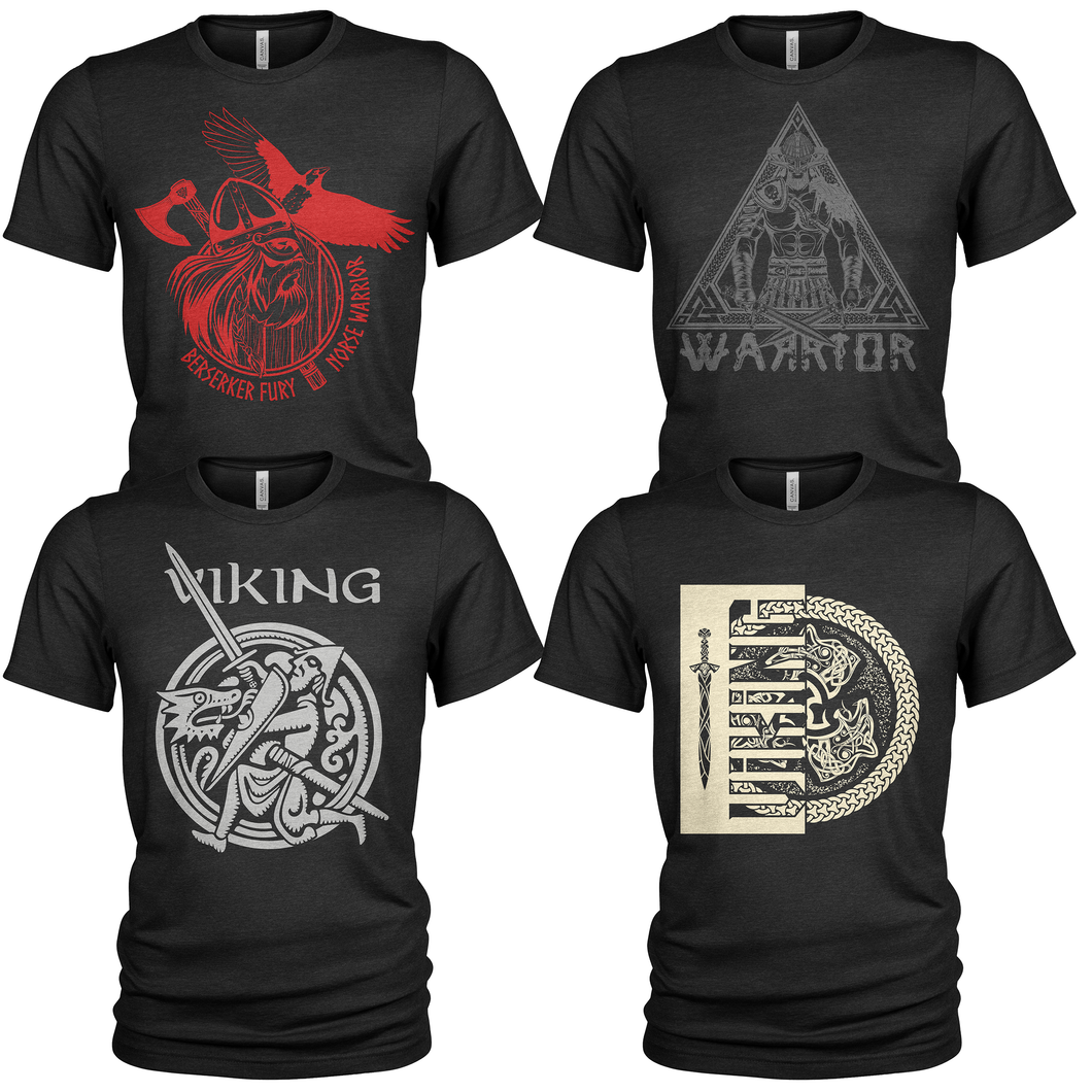 Vikings Men's Crew Neck T-Shirt 4 Pack