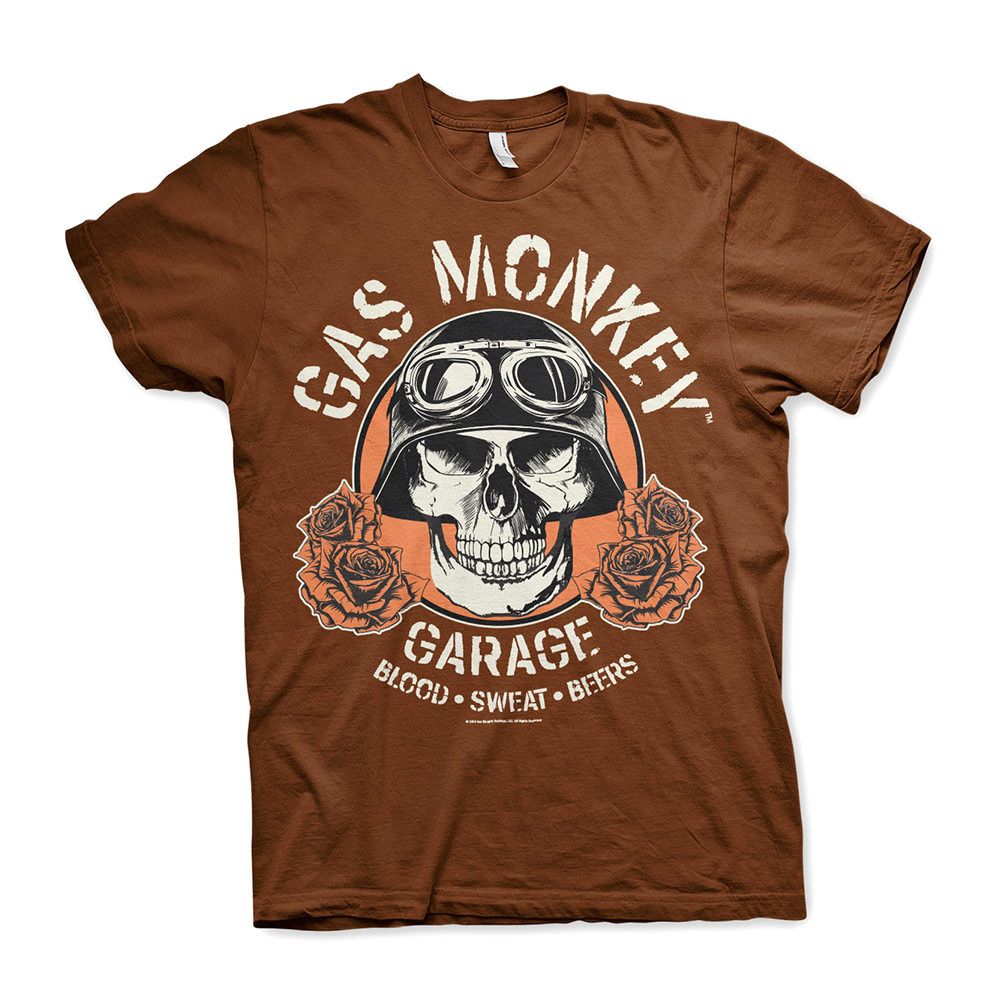 Gas Monkey GO BIG Brown T-Shirt -  Size Large only